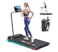 BLACK LORD Cinta de Correr Debajo del Escritorio asa, 4 en 1 para Correr Caminar, 3,2 HP, portátil, para el hogar y la Oficina, soporta hasta 140 kg, Control con Pulsera + App,Barandilla, Negra