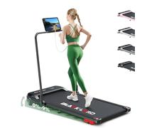 BLACK LORD Cinta de corrercon asa, Ideal para el hogar y la Oficina, 3.2 HP, 9% de inclinación, 16 km/h, portátil, Bluetooth, Control Mediante Pulsera, amortiguación de Impactos,Barandilla, Negra