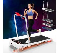 BLACK LORD Walking Pad X7 Cinta de Correr, Motor 3,0CV, 1-15km/h, Control Bluetooth, Correa 390mm, 3 Niveles inclinación, Pantalla LED, Mando, Portátil Escritorio (con Barra, Blanco)