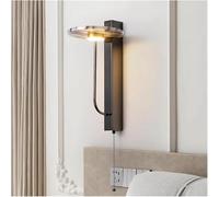 Black Luxury Alabaster Natural Stone Wall Lamp Bedroom Artistic Living Room Marble Decor LED Lights (Nature White)