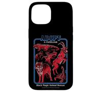 Black Magic Animal Rescue Red Retro Funny Adult Humor Carcasa para iPhone 15