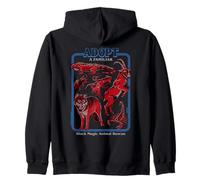 Black Magic Animal Rescue Red Retro Funny Adult Humor Sudadera con Capucha