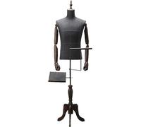 Black Male Mannequin Torso Body with Tripod Stand & Flexible Arms, for Shoes Pants Clothing Display(With Arms)