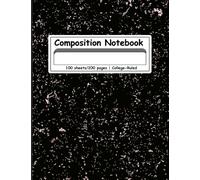 Black Marble Composition Notebook | College Ruled | 200 Sheets | 9.75 x 7.5: Classic Composition Book for Teens Girls and Boys & Adults | Ideal for School, Class Notes, Journaling & Everyday Writing