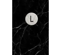 Black Marble Monogram Journal - “L”: L Monogrammed Composition Notebook for Men and Women