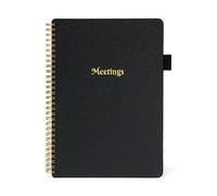 (Black) Meeting Notes Notebook Meeting Book for Note Taking With Action Items for Work