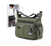 (Black)Men Oxford Messenger Bags Crossbody Bag Waterproof Bags Multifunction Briefcase Travel Work Business Handbags with Adjustable Strap