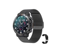 (black milan steel) Military Smart Watch for Men(Answer /Make Call)Rugged Heart Rate Fitness Tracker