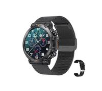 (black milan steel) Military Smart Watch for Men(Answer /Make Call)Rugged Heart Rate Fitness Tracker