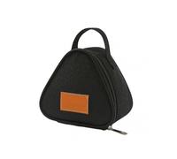 (Black)Mini Triangular Picnic Insulation Bag Aluminum Foil Office Rice Ball Lunch Box