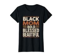 Black Mom Bold Blessed Beautiful Empoderador Cita Camiseta
