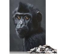 Black Monkey Portrait Rompecabezas Imposible,desafío para Adultos Juego Educativo 1000 Piezas Obra De Arte De Juego De para Adultos Y Niños A Partir De 12 Años 1000pcs (75x50cm)
