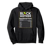 Black Mother Información Nutricional Melanina Día de la Madre Mamá Mujer Sudadera con Capucha