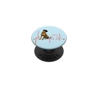 Black Mouth Cur Dog Heartbeat ECG Mis Perros Son mi Cardio PopSockets PopGrip Adhesivo