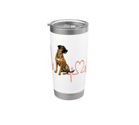 Black Mouth Cur Dog Heartbeat ECG Mis perros son mi cardio Vaso térmico de acero inoxidable de doble pared