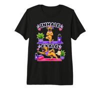 Black Mouth Cur Haciendo Yoga inhalar - exale DIGOR Divertido Camiseta Premium
