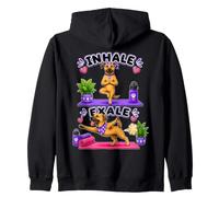 Black Mouth Cur Haciendo Yoga inhalar - exale DIGOR Divertido Sudadera con Capucha