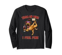 Black Mouth Cur Yoga o Wine I Feel Fine - DIGOR Divertido Manga Larga
