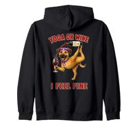 Black Mouth Cur Yoga o Wine I Feel Fine - DIGOR Divertido Sudadera con Capucha