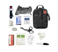 (Black, Multicolor) 33Pcs Set Tactical Emergency Kit for Outdoor CS First Aid Medical Treatment with Storage Bag - Black