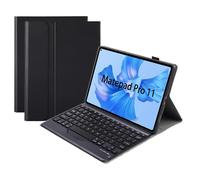 (Black, Multicolor) AHW12-B For Huawei MatePad Pro 11 (2022) Protective Case with Detachable Bluetooth Keyboard PU Leath