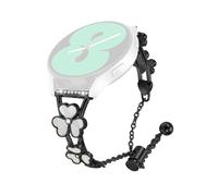 (Black, Multicolor) For Honor MagicWatch 2 42mm Watchband Heart Clover Decor Zinc Alloy Metal Strap - Rose Gold