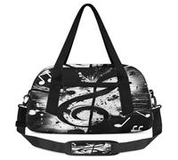 Black Music Note - Bolsa de lona para niños, niñas, adolescentes, música abstracta, deportes, gimnasio, viajes, gimnasia, baile, ballet, multicolor
