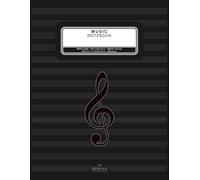 Black Music Notebook - 8,5x11 in - 100 pages: Large Blank Music Notebook | 14 Staves of 8mm per page for Musicians, Students, Songwriters & Composers ... for Music & Song Writing. (21,59x27,94 cm)