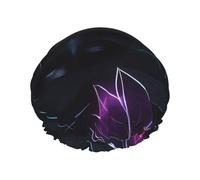 Black mystery - Gorro de ducha para mujer, impermeable, reutilizable, con cordón elástico lavable, adecuado para cabello largo y trenzas, ideal para ducharse.