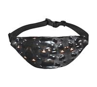 Black Mystery Heart Stone - Riñonera cruzada para niños, grande, para viajes, deportes, correr, ciclismo, viajes, pesca, color negro, talla única