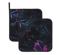 Black mystery - Juego de salvamanteles cuadrados resistentes al calor para hornear y barbacoa con diseño de tela extra gruesa