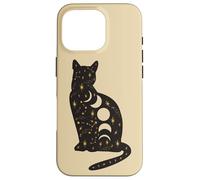 Black Mystical Cat Lover Astrology Celestial Theme Carcasa para iPhone 16 Pro