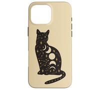 Black Mystical Cat Lover Astrology Celestial Theme Carcasa para iPhone 16 Pro MAX