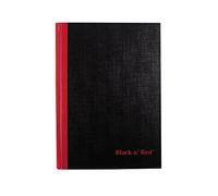Black n' Red Casebound Notebook, Ruled, 8.25 x 5.875 Inches, 96 Pages (192 Sides) (E66857) by Mead