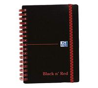 Black n' Red Elasticated - Paquete de 5 cuadernos de anillas A6 con hojas rayada