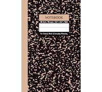 Black & Natural Beige Marble School Notebook - Grid, 96 Pages, 5.5" x 8.5", Soft Matte Cover: For schoolwork, math, science, creative projects, and daily planning