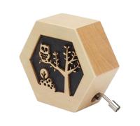 Black Night Hollowed Out Owl Music Box Portable Lightweight Manual Crank Exquisite Carvings Clear Melody Attractive Decorative Musical Decoration