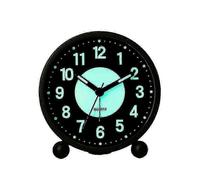 (black)Night Light Analog Alarm Clock Mute No Ticking Sound, Gentle Wake Up, Mute + Night Light + Luminous (Suitable for Student Dormitories)