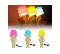 (Black)Night Light Lamp Naughty Boy Eye Protection, Modern, Reading, Office, Little Shy Man Creative Lamp[PB]