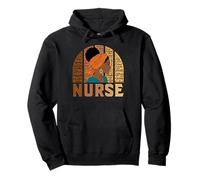 Black Nurse Afro Woman Inspirational Word Cloud RN Sudadera con Capucha