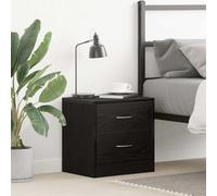 Black Oak Nightstand 40x30x40 cm with 2 Drawers, Engineered Wood Bedside Table for Bedroom, Modern Side Table with Smooth Surface, Easy to Clean and Assemble, Durable Storage Furniture for Home Decor