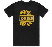 Black Oasis Liam and Noel Gallagher Gold Logo con licencia Camiseta hombre