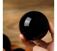 Black Obsidian Stone Sphere, Polished Crystal Ball Decoration for Home & Office,40~50mm