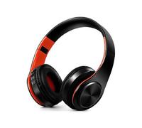 (Black Orange) Headphones Bluetooth Headset Earphone Wireless Headphones Stereo Foldable Sport Earphone Microphone Headset Handfree MP3 Player
