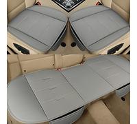 Black Panther Funda Asiento Coche Incluyen la Cubierta del Asiento Delantero y la Cubierta del Banco Trasero, Universal PU Protectores de Asiento de Cuero Adaptarse a 90% de los vehículos (Gris)