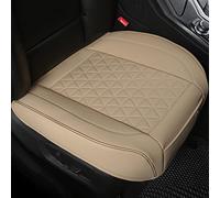 Black Panther Fundas Asientos Delanteros de Cuero de PU, Ajuste Universal 90% de los Automóviles, 20.86’’ (W) * 20.4’’ (L) (1 Par - Beige)