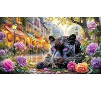 Black-Panther-in-Jungle-Forest Puzzle de 1000 Piezas Reciclado Juego Educativo Desafiante para Adultos y niños de 12 años y más 38x26/1000pcs
