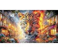 Black-Panther-Roaring-in-Desert-at-Sunset 1000 Piezas Puzzle Adultos Juego Familiar Desafiante Papel Reciclado para Adultos y niños de 12 años 70x50/1000pcs