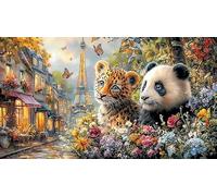 Black-Panther-Under-Moonlit-Forest Puzzle Adultos 1000 Piezas Papel Reciclado Juego Familiar Divertido Desafiante para decoración Mural 38x26/1000pcs