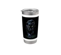 Black Panther Walking Toward Shadow - Regalo para amantes de los gatos salvajes Vaso térmico de acero inoxidable de doble pared